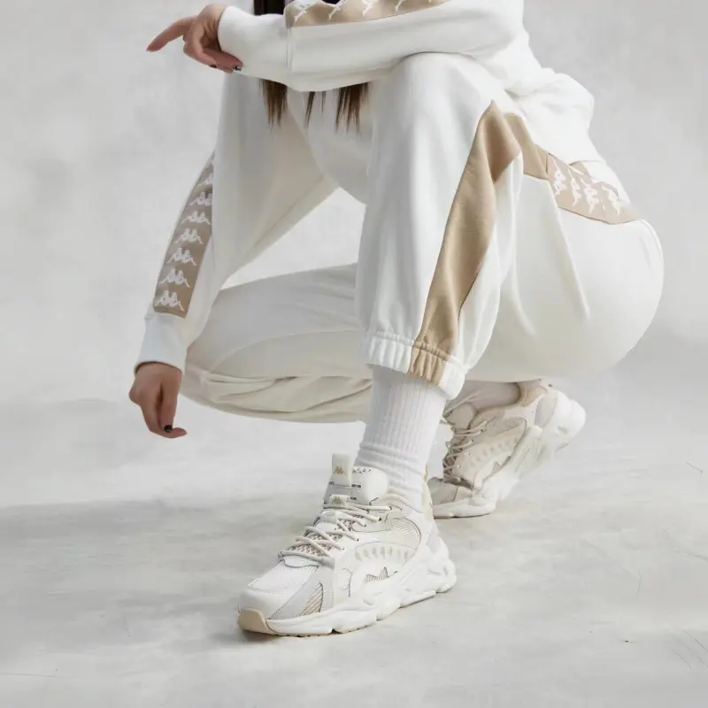 Kappa Anti Slip Wear Resistant Breathable Height Increasing Low Top Chunky Sneakers Unisex Heron Feather White-8