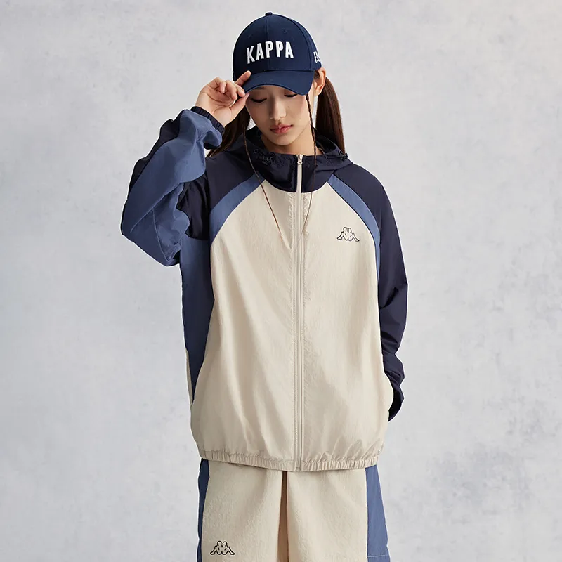 Kappa 1916 Series Windproof UV Protection Lightweight Windbreaker Jacket Unisex Khaki-3