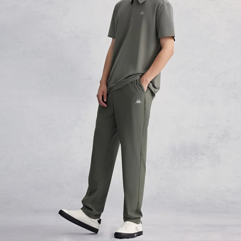 Kappa Knitted Sports Pants Men's Gray Green-4