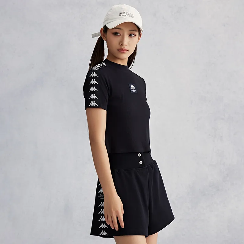 Kappa Summer Regular T Shirt Women's Black-5