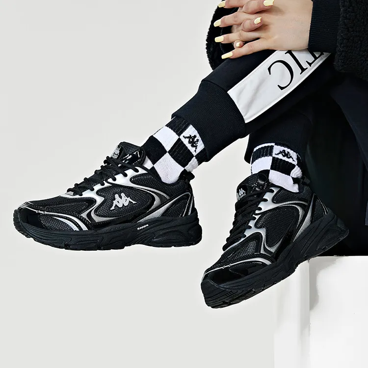 Kappa Low Top Chunky Sneakers Unisex Black-7