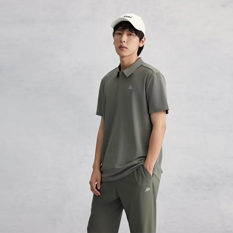Kappa GARA Series Polo Shirt Men's Gray Green-5
