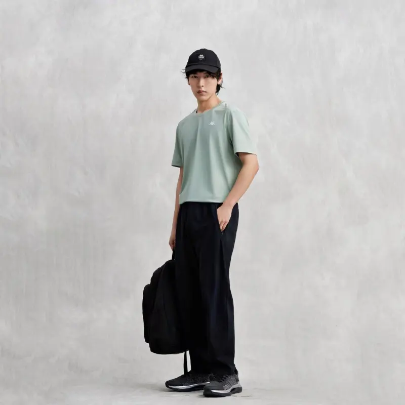 Kappa T Shirt Men's Gravel Green-3