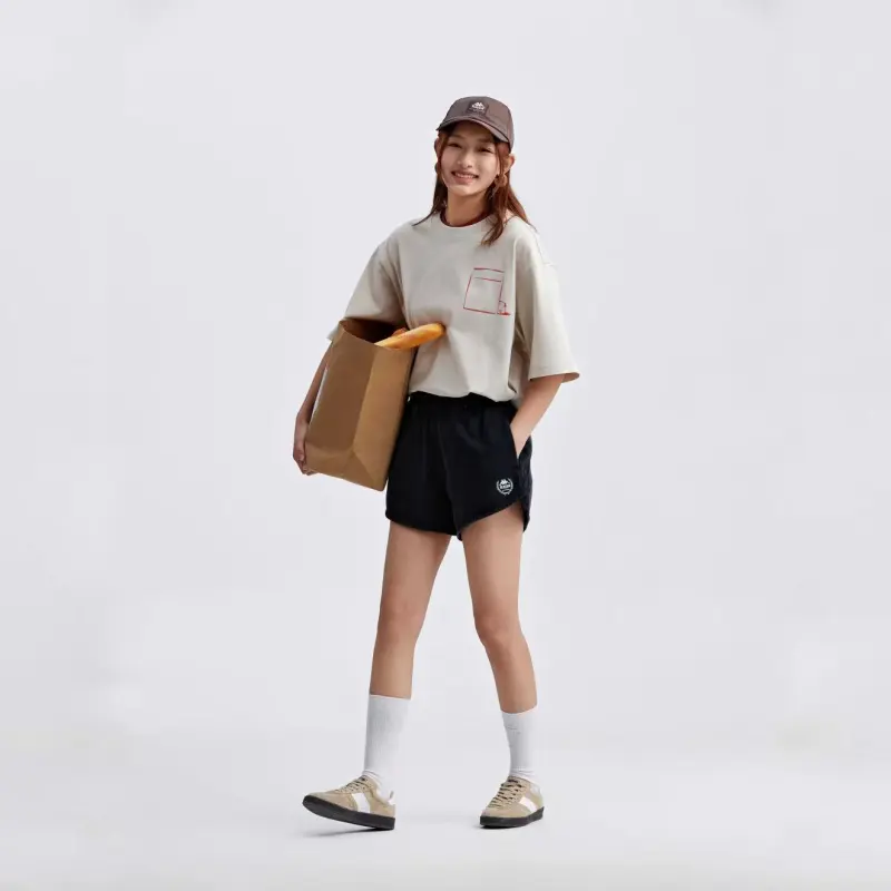 Kappa T Shirt Unisex Malt Beige Brown-3