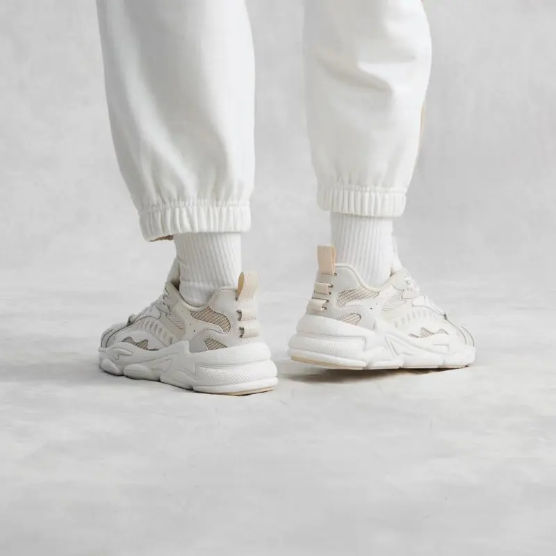 Kappa Anti Slip Wear Resistant Breathable Height Increasing Low Top Chunky Sneakers Unisex Heron Feather White-7