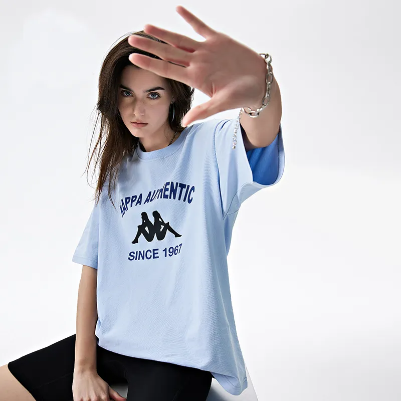Kappa T Shirt Unisex Waterfall Blue-4