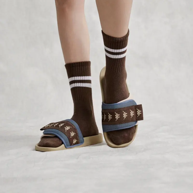 Kappa Slide Slippers Unisex Dusty Blue Gray-7