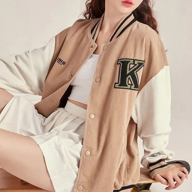 Kappa Fall Baseball Jacket Unisex Gray Khaki-2