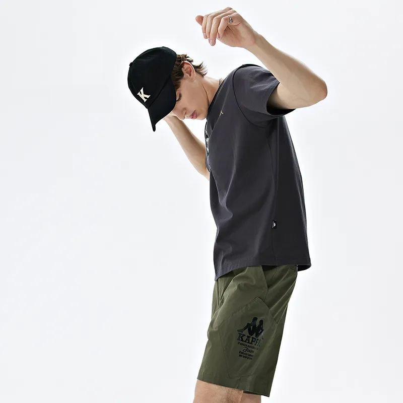 Kappa 1916 Series T Shirts Men Dark Shadow Gray 195-4