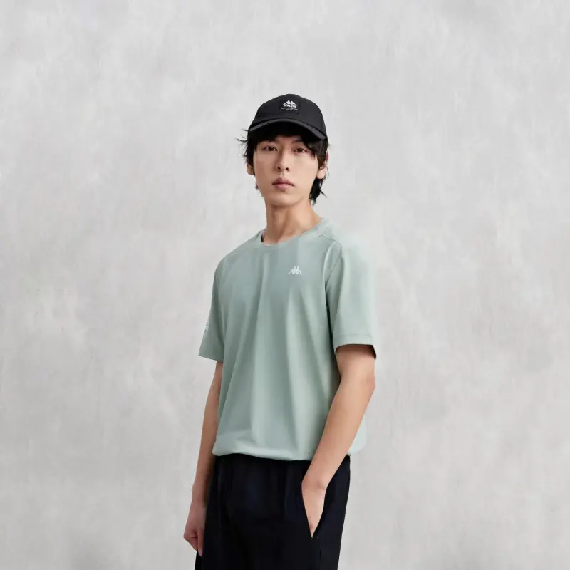 Kappa T Shirt Men's Gravel Green-5