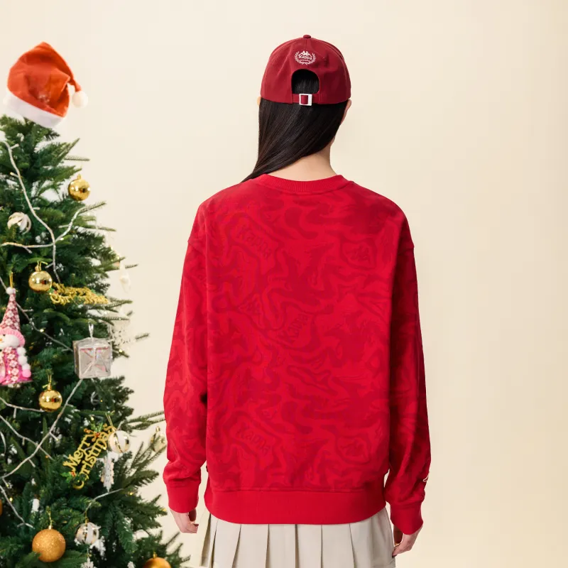 Kappa Sweatshirt Unisex China Red All Over Print-4