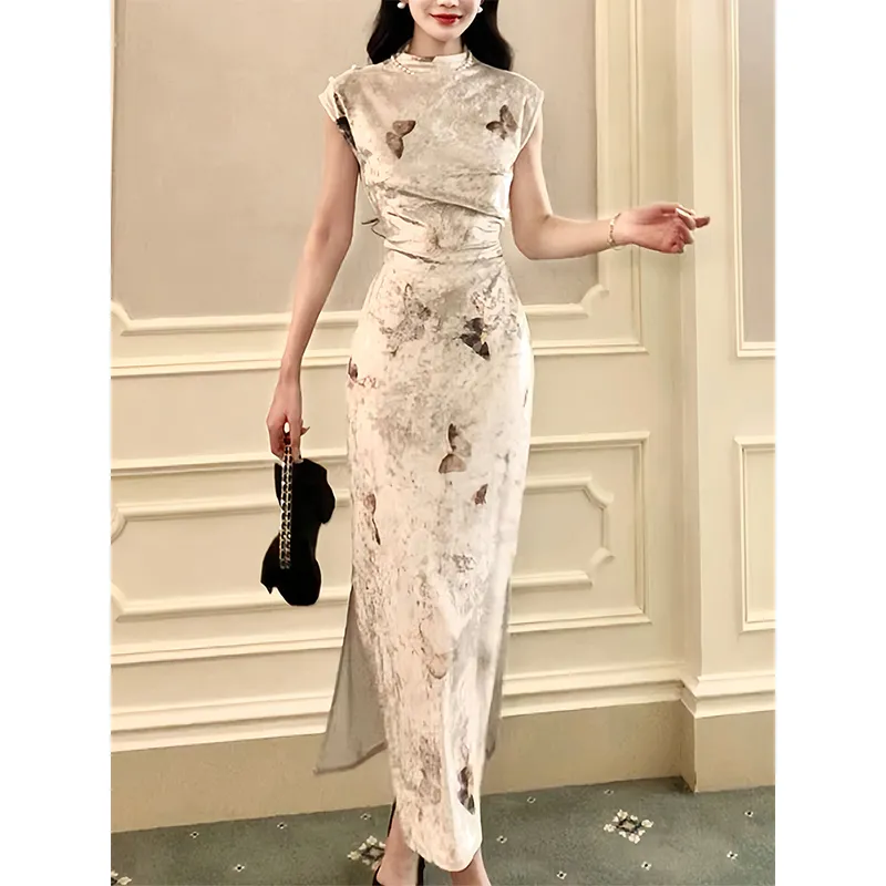 GJFD High Rise Slim Fit Dress Women's Shimmering Light Butterfly-1