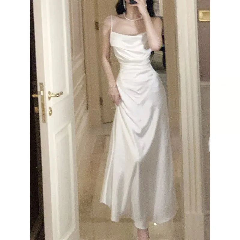 GJFD Silk Long Sleeved Cardigan With Satin Slip Dress Women's-8