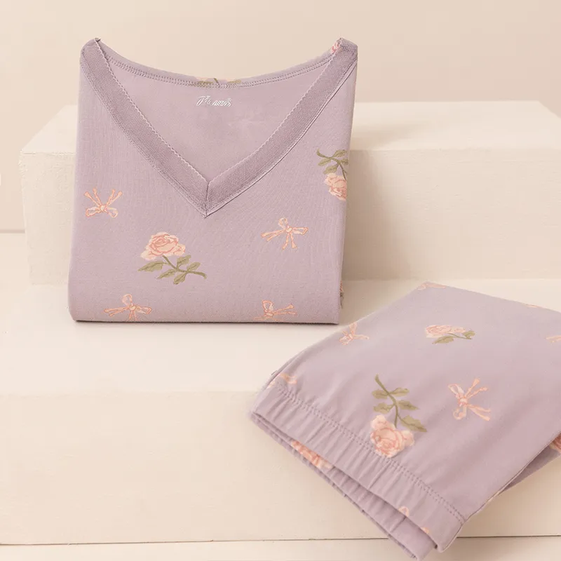 Top Melon Thermal Set Women's Jinyun Purple-5