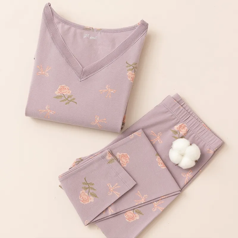 Top Melon Thermal Set Women's Jinyun Purple-4