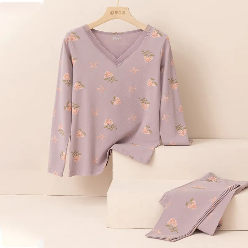 Top Melon Thermal Set Women's Jinyun Purple-1