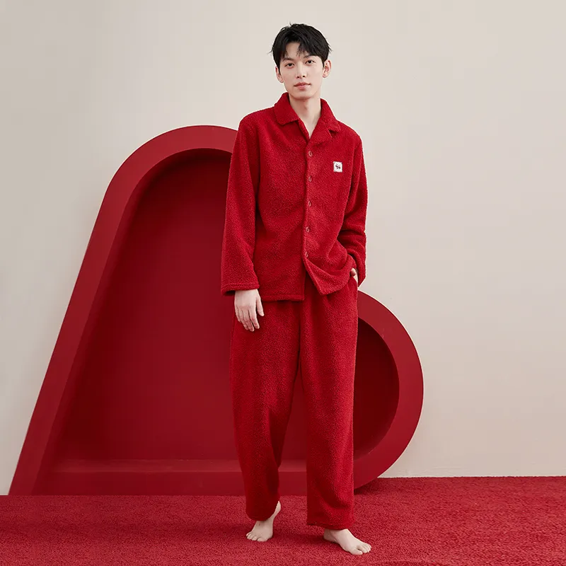 Top Melon Pajama Set Men's Glaze Red-1