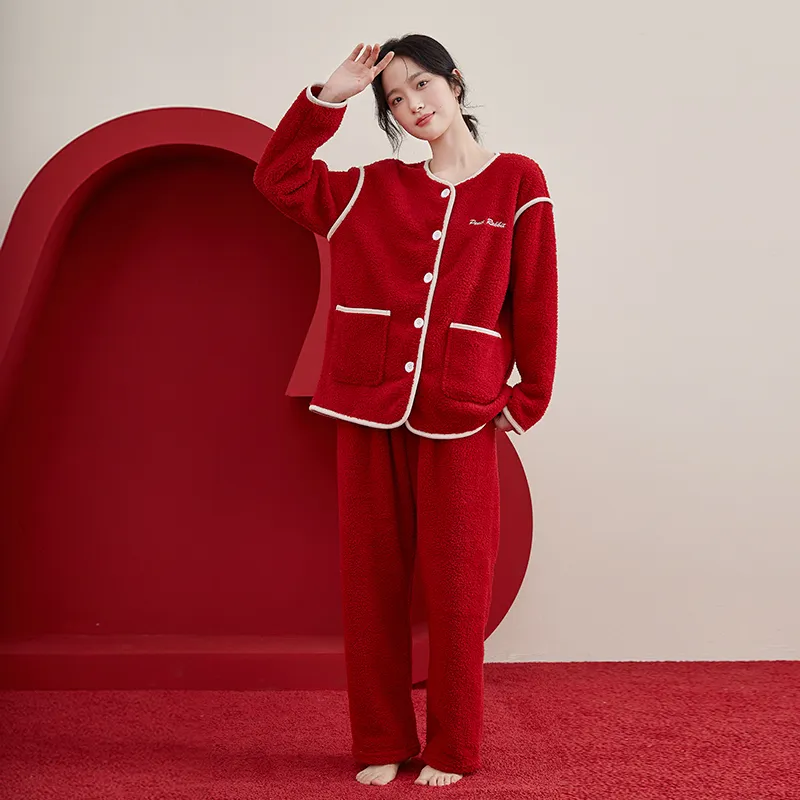 Top Melon Pajama Set Women's Glaze Red-1