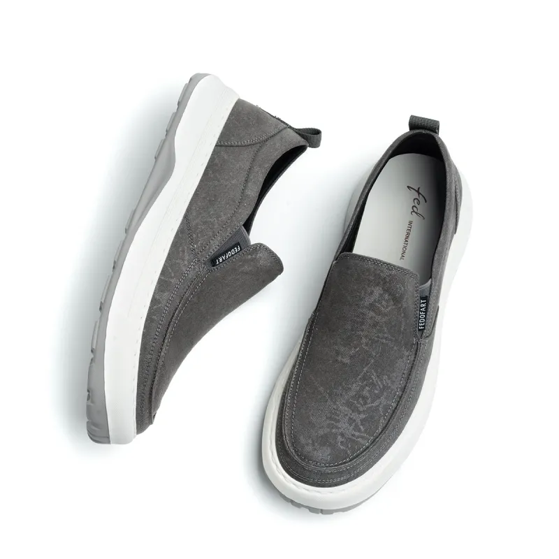 FED Breathable, Lightweight, Height Increasing, Slip Resistant, Abrasion Resistant Low Top Casual Shoes Men's Gray-4