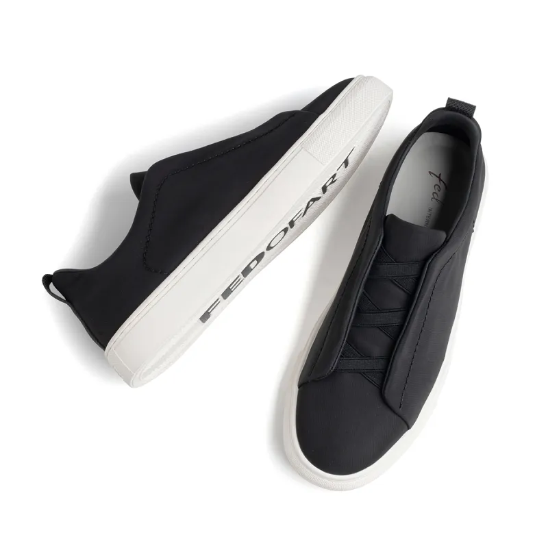 FED Lightweight Low Top Skateboard Shoes Men's Black-5