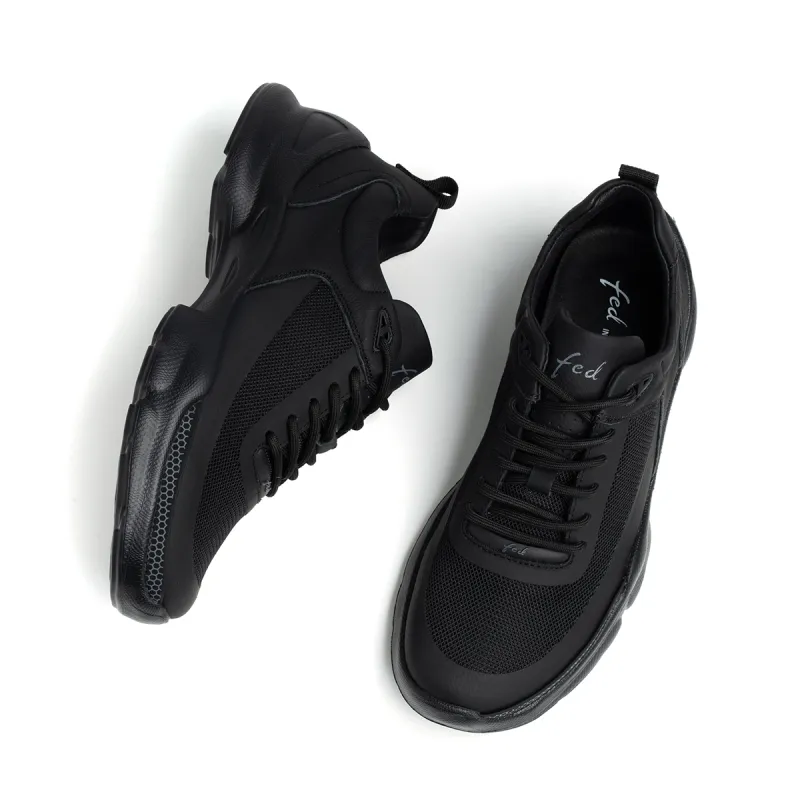 FED Breathable And Lightweight Low Top Casual Shoes Men's Black-4