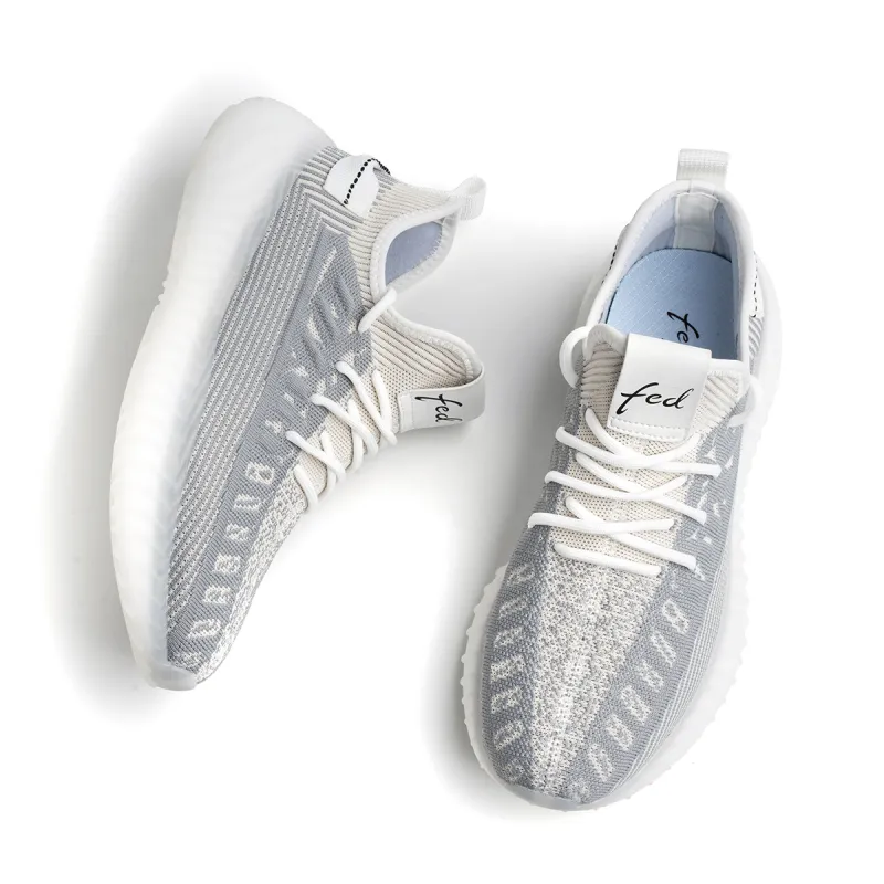 FED Breathable And Lightweight Low Top Casual Shoes Men's White Gray-6