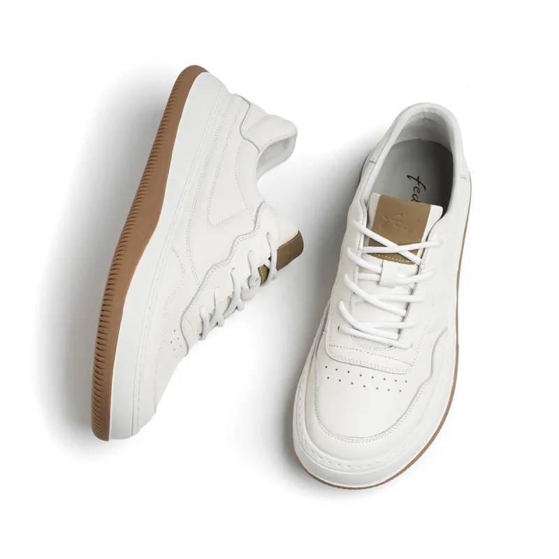 FED Lightweight And Breathable Low Top Skateboard Shoes Men's White-3