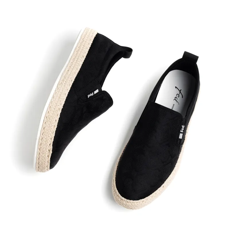 FED Breathable Low Top Casual Shoes Men's Black-3