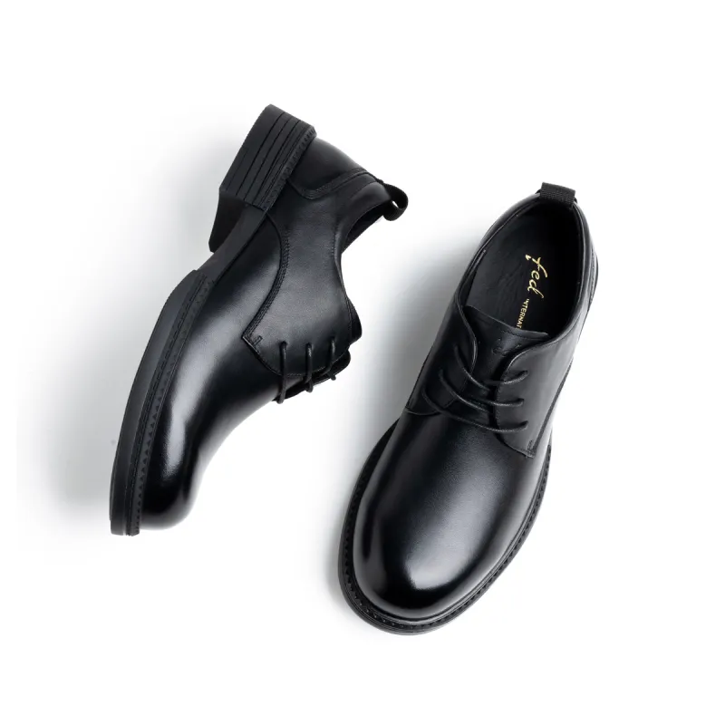 FED Dress Shoes Men Low Top Black-2