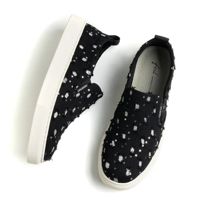 FED Low Top Casual Shoes Men's Black-4