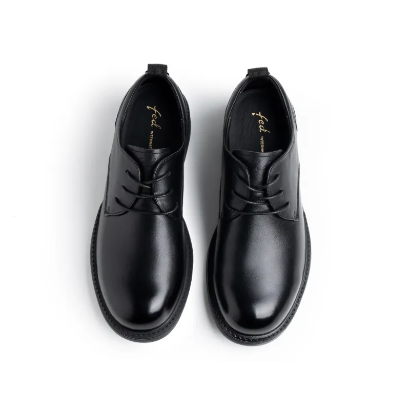 FED Dress Shoes Men Low Top Black-4