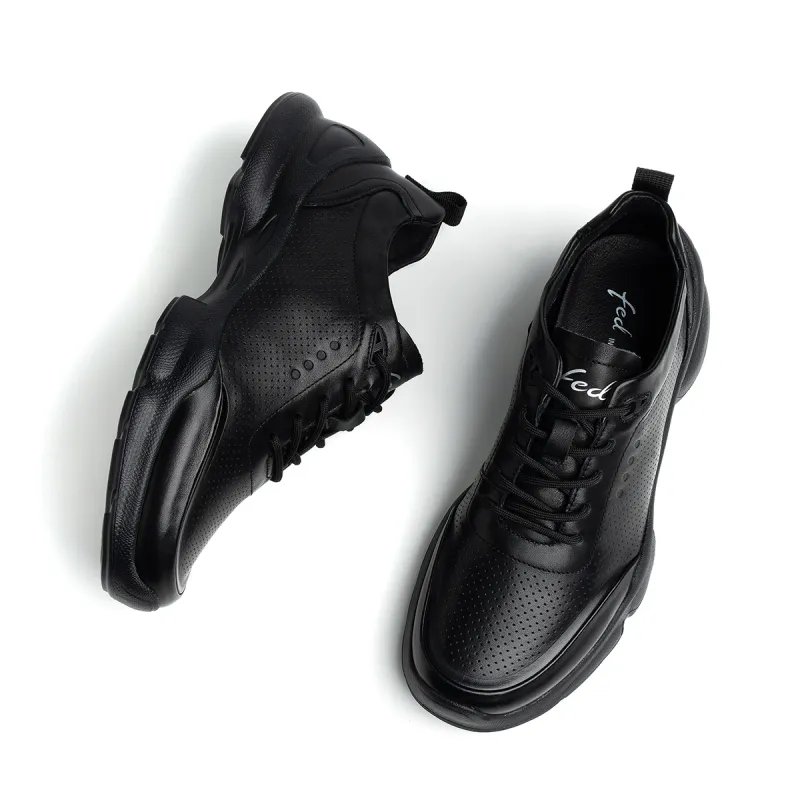 FED Low Top Casual Shoes Men's Black-5