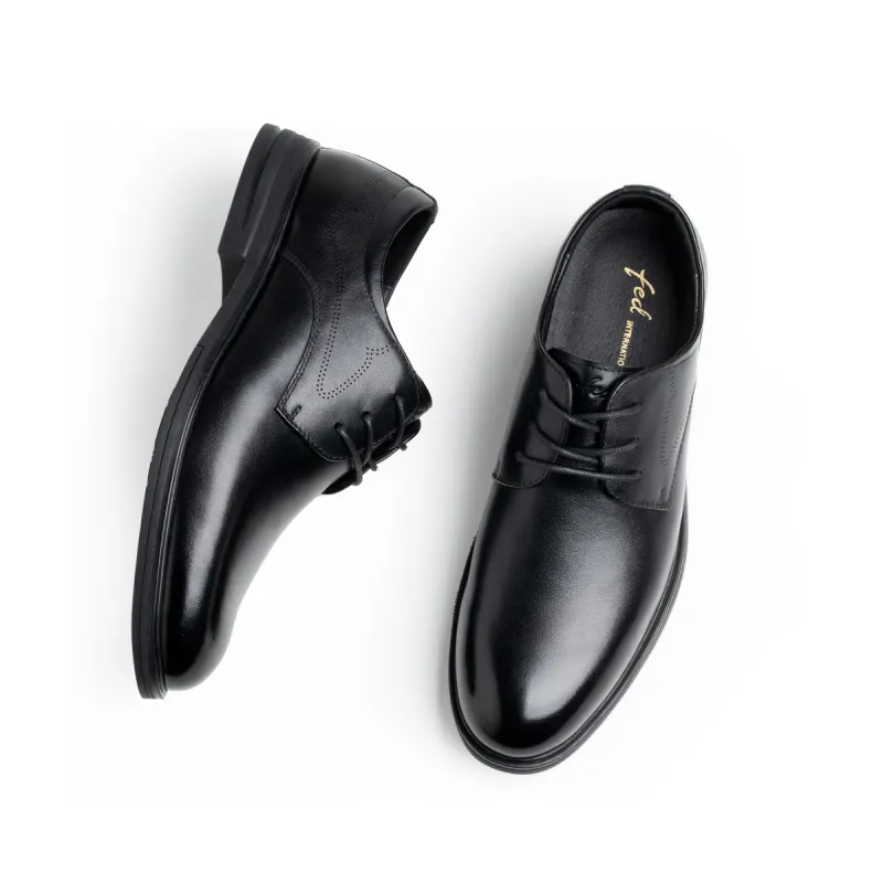 FED Dress Shoes Men Low Top Black-6