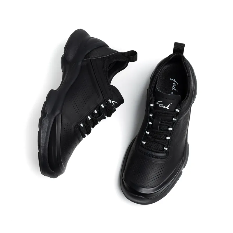 FED Breathable Low Top Casual Shoes Men's Black-6