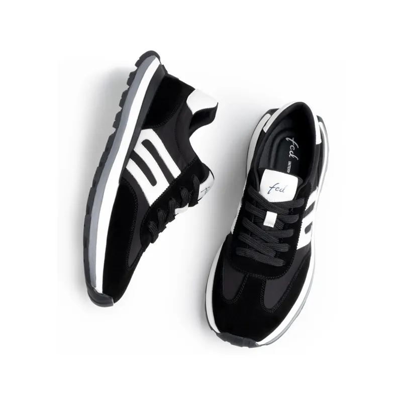 FED Casual Shoes Men Low Top Black/White-3