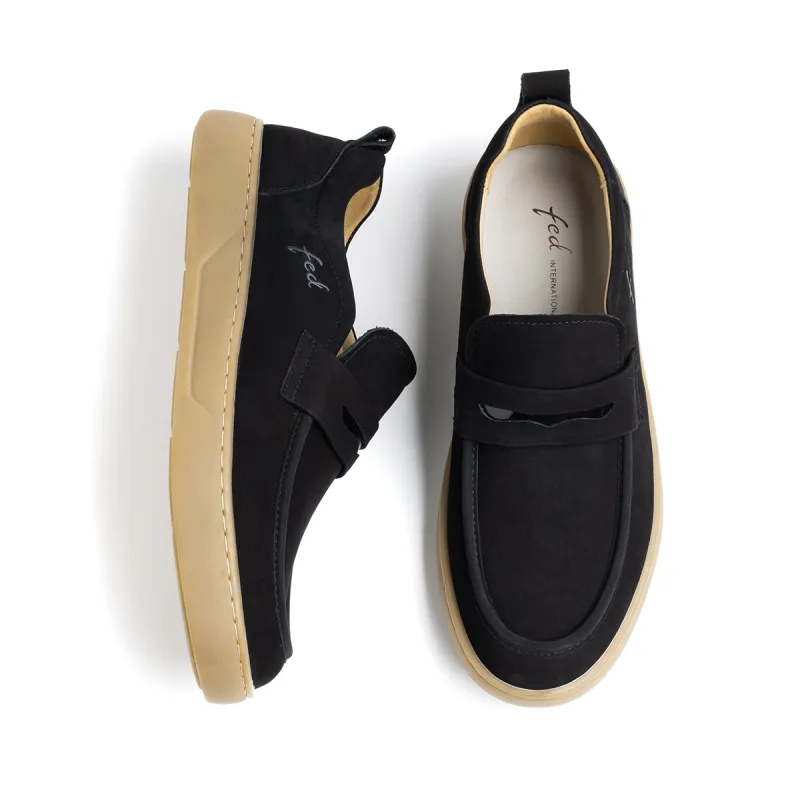 FED Loafers Men Black/Khaki-2