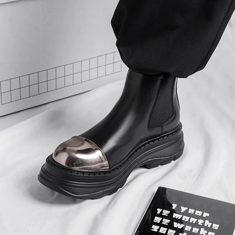 GIHO Chelsea Boots Men Silvery White-9