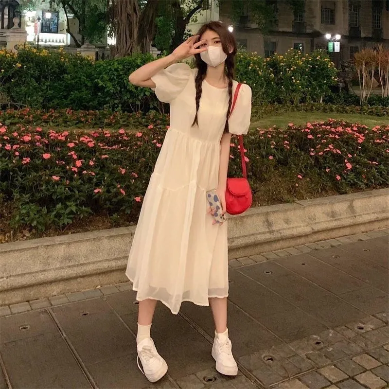 Lookinto Short-Sleeved Dresses Women's Apricot-6