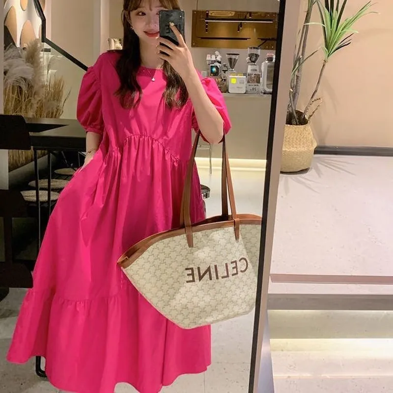 Lookinto Short Sleeved Dresses Women's Dragon Fruit-2