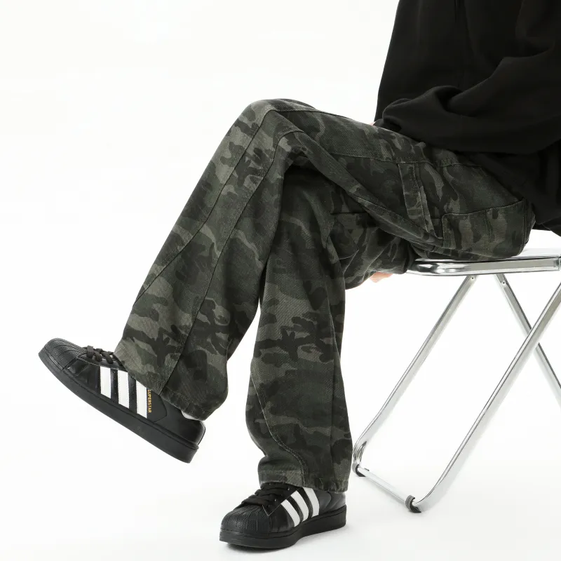 MARK WAFFLE Knitted Sports Pants Unisex Camouflage-5