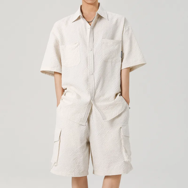 MARK WAFFLE Shirt Matching Set Unisex-3