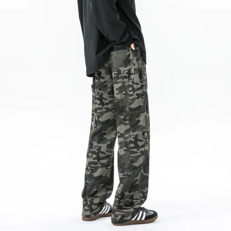 MARK WAFFLE Casual Pants Unisex Camouflage-4