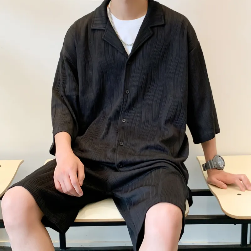 MARK WAFFLE Shirt Matching Set Unisex-8