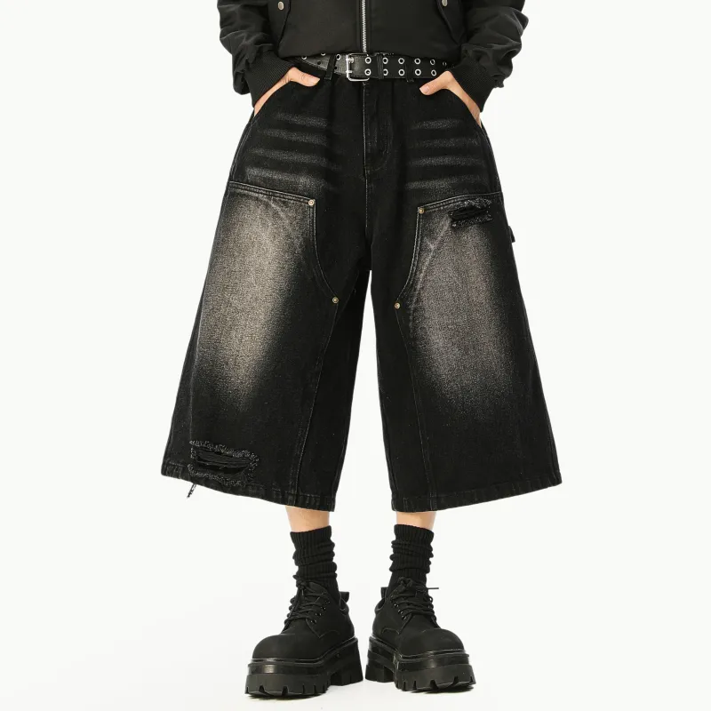 MARK WAFFLE Denim Shorts Unisex-14