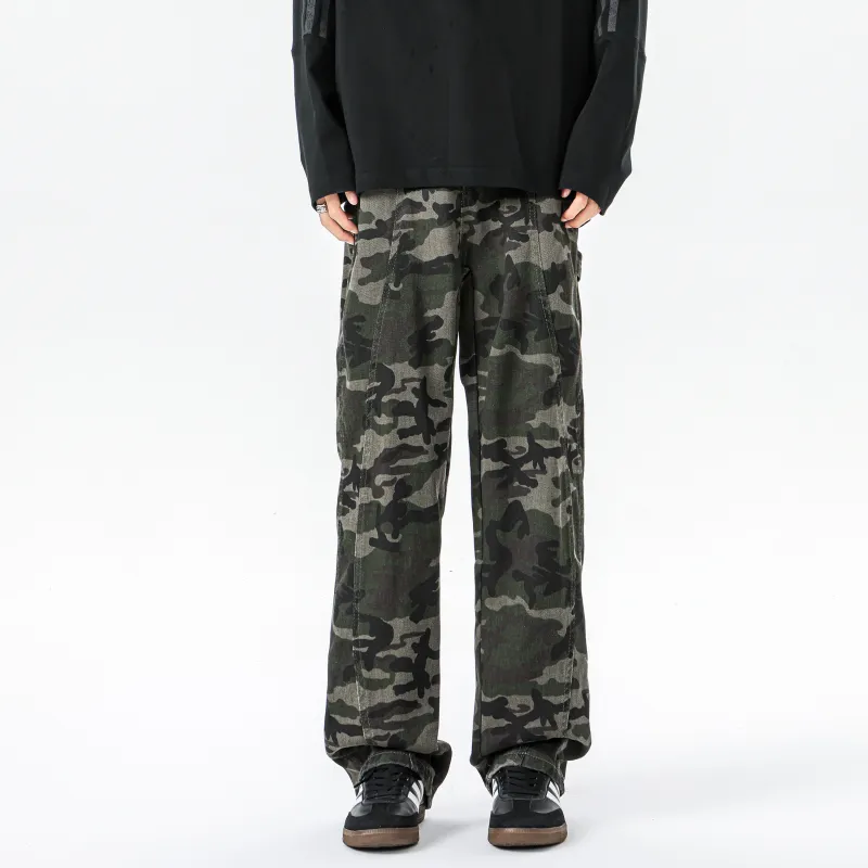 MARK WAFFLE Casual Pants Unisex Camouflage-1