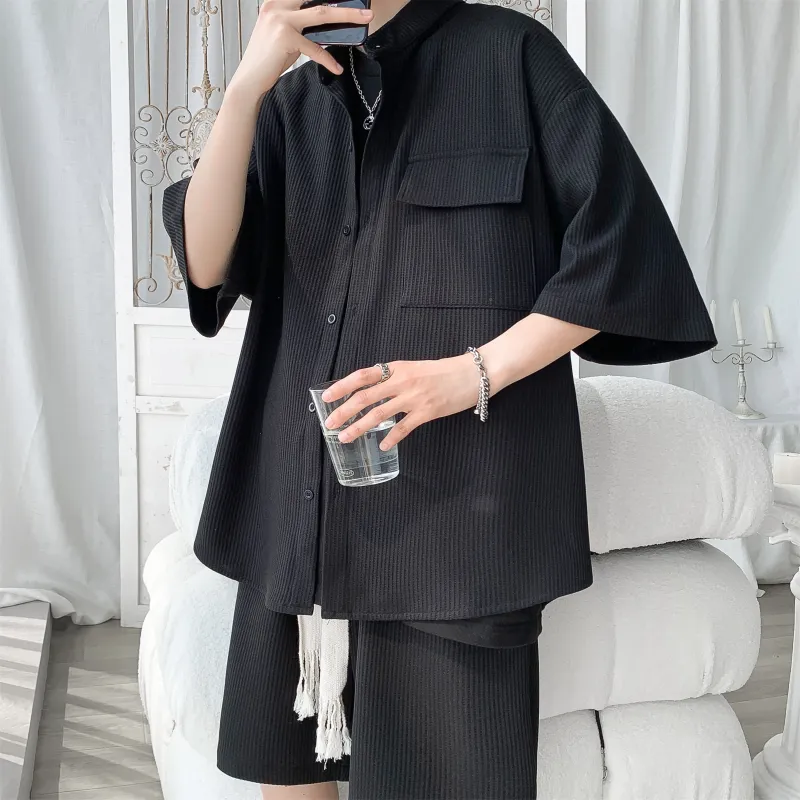 MARK WAFFLE Shirt Matching Set Unisex-6