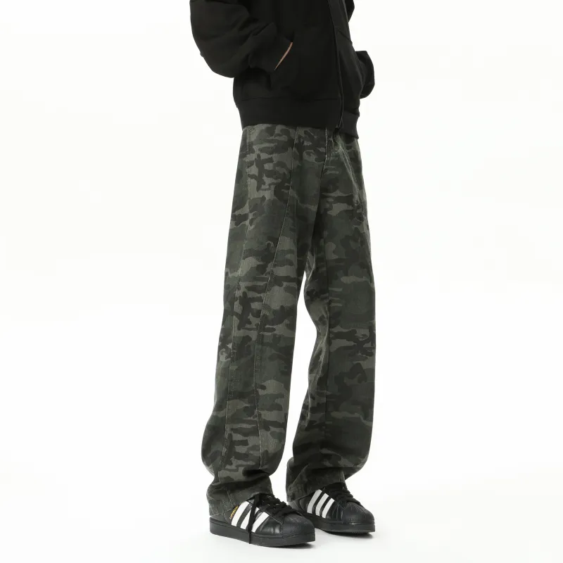 MARK WAFFLE Knitted Sports Pants Unisex Camouflage-3
