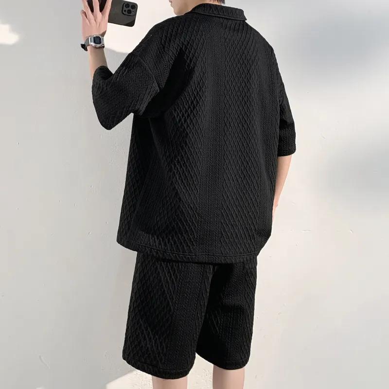 MARK WAFFLE Shirt Matching Set Unisex-9