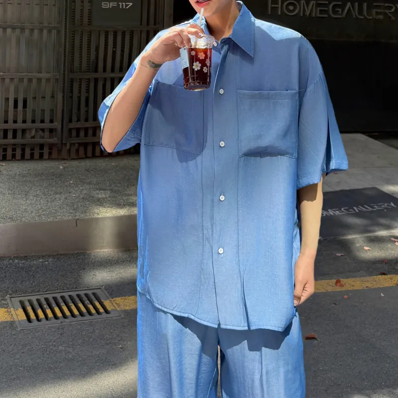 MARK WAFFLE Shirt Matching Set Unisex-1