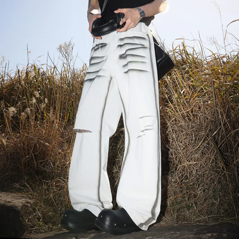 MARK WAFFLE Jeans Unisex White-2
